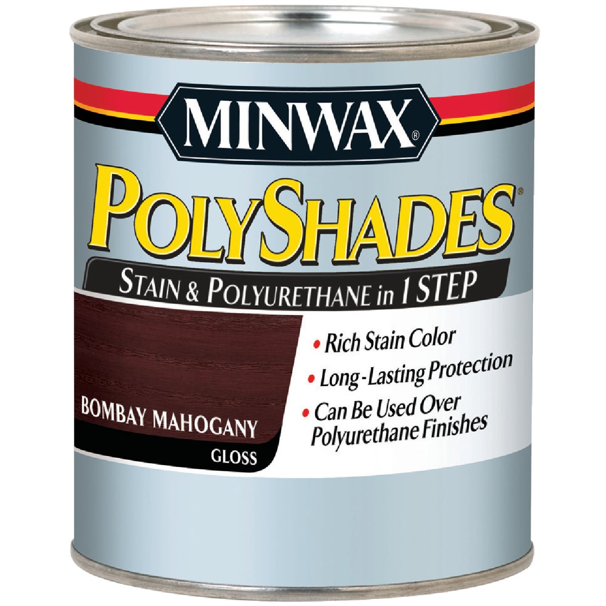 Minwax Polyshades 1/2 Pt. Gloss 275 VOC Stain & Polyurethane In 1-Step, Bombay Mahogany