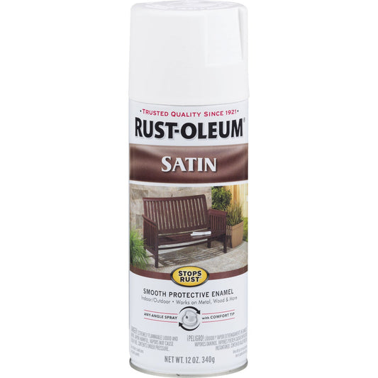 Rust-Oleum Stops Rust Decor 12 Oz. Satin Spray Paint, White