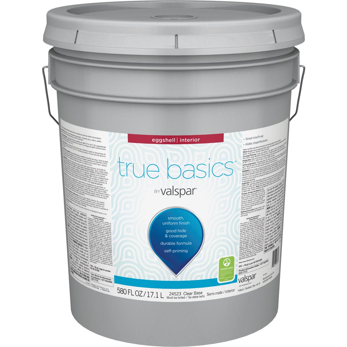 True Basics by Valspar Eggshell Interior Paint, 5 Gal. Clear Base