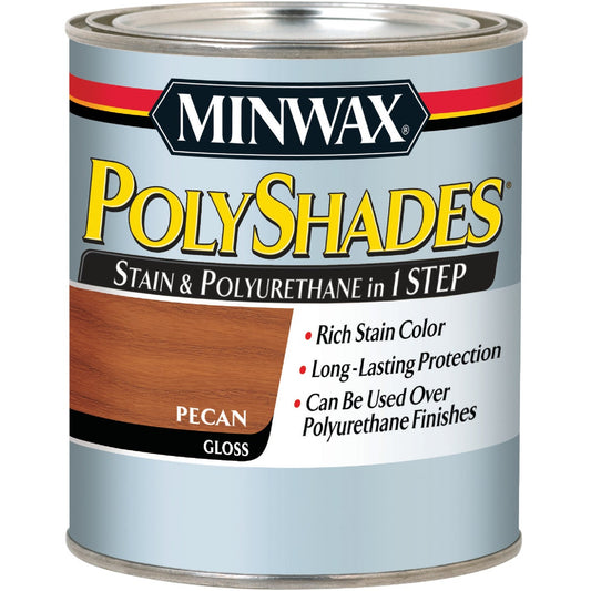 Minwax Polyshades 1 Qt. Gloss 275 VOC Stain & Polyurethane In 1-Step, Pecan