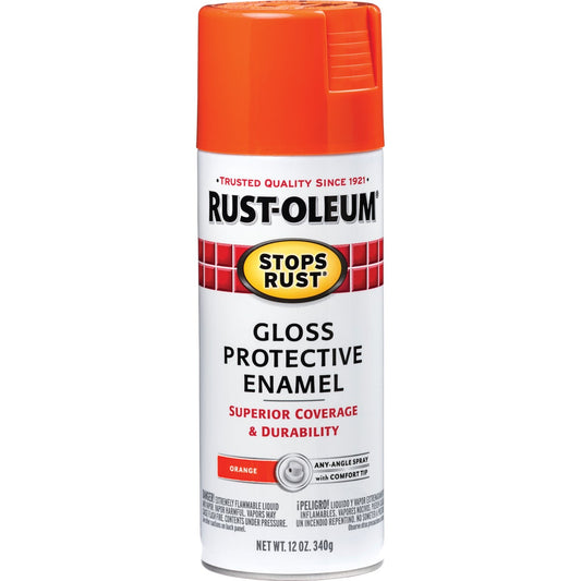 Rust-Oleum Stops Rust Orange Gloss 12 Oz. Anti-Rust Spray Paint