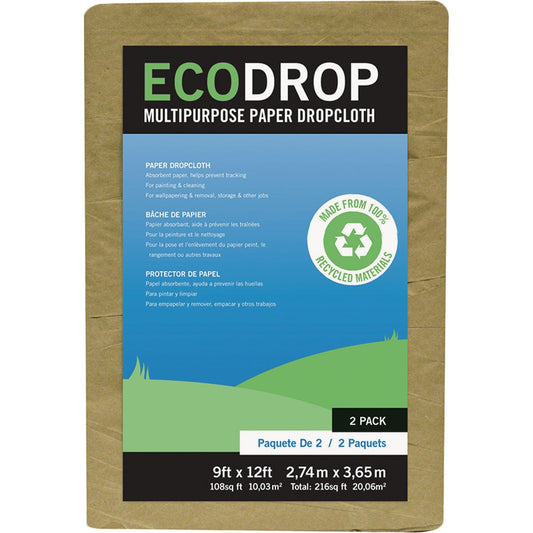 Trimaco EcoDrop Paper 9 Ft. x 12 Ft. All-Purpose Drop Cloth