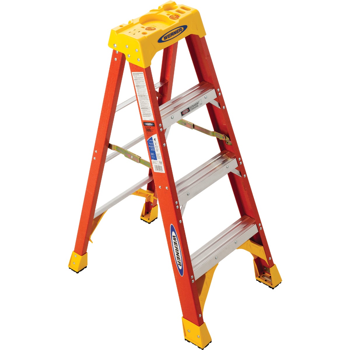 Werner 4 Ft. Fiberglass Step Ladder with 300 Lb. Load Capacity Type IA Ladder Rating