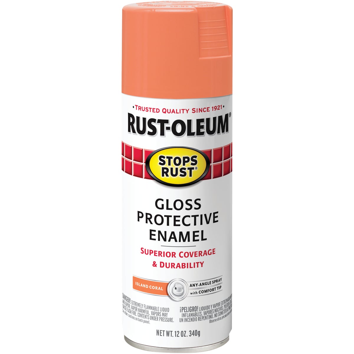 Rust-Oleum Stops Rust Gloss Island Coral 12 Oz. Protective Enamel Spray Paint