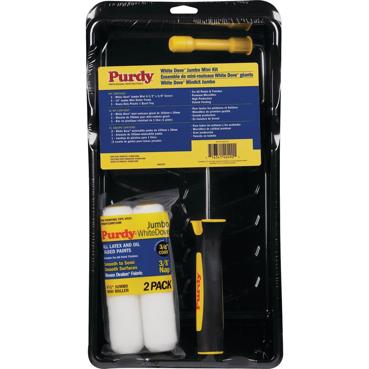 Purdy White Dove 6.5 In. x 3/8 In. Jumbo Mini Trim Roller Kit (4 Piece)