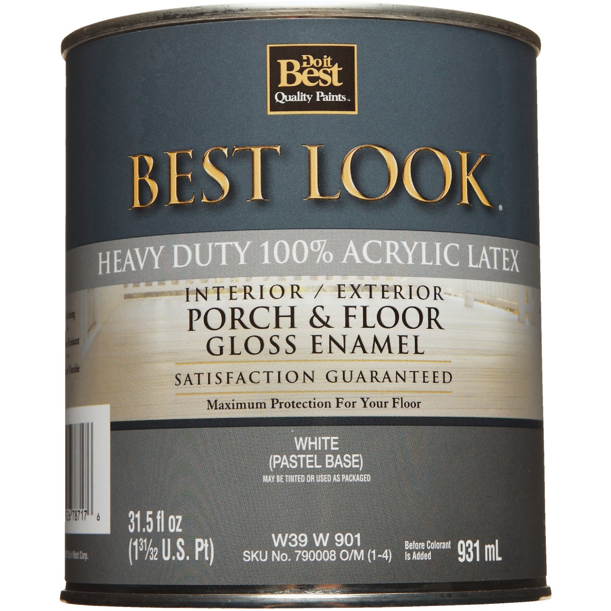 Best Look 1 Qt. White/Pastel Base Heavy-Duty Acrylic Latex Gloss Porch & Floor Enamel