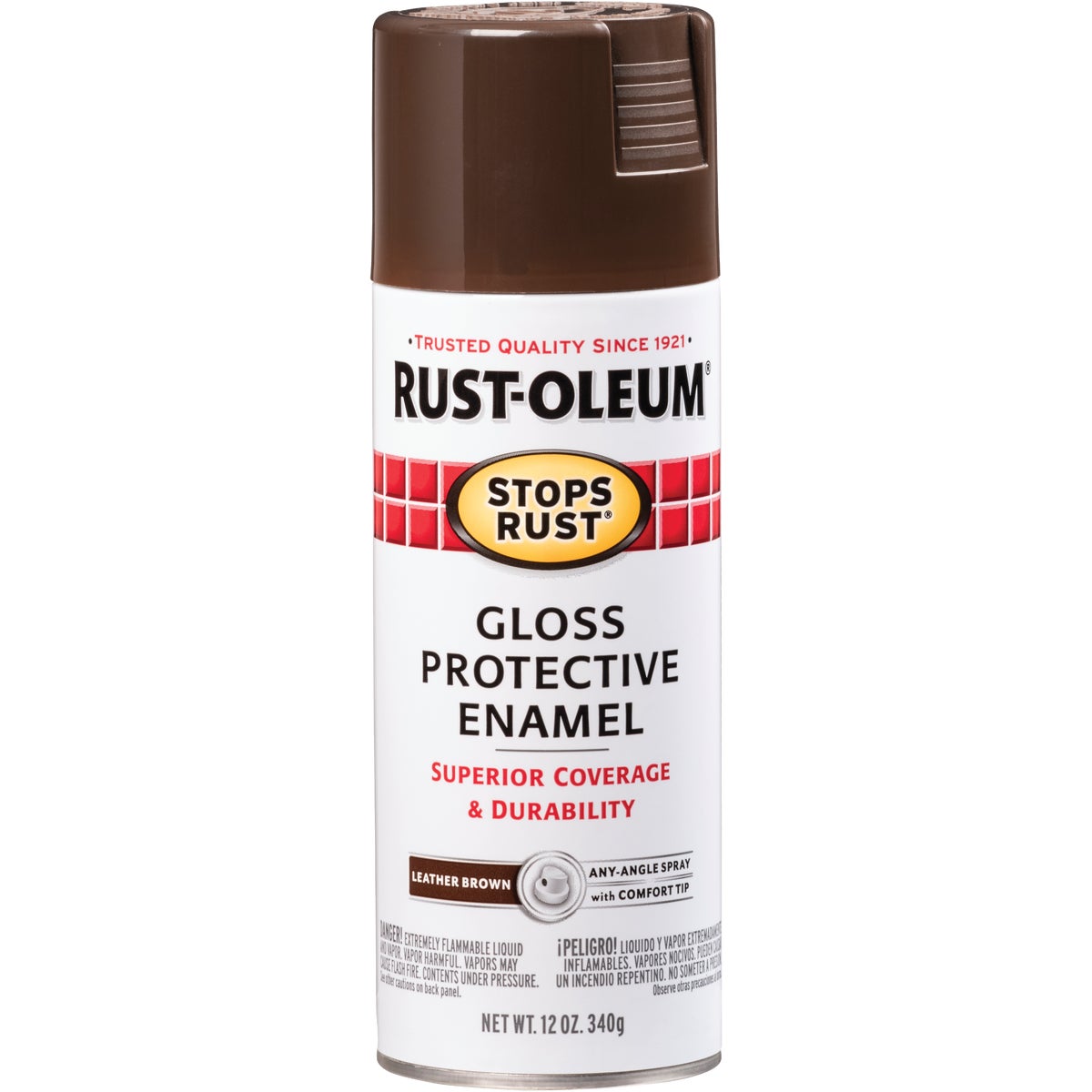 Rust-Oleum Stops Rust Leather Brown Gloss 12 Oz. Anti-Rust Spray Paint