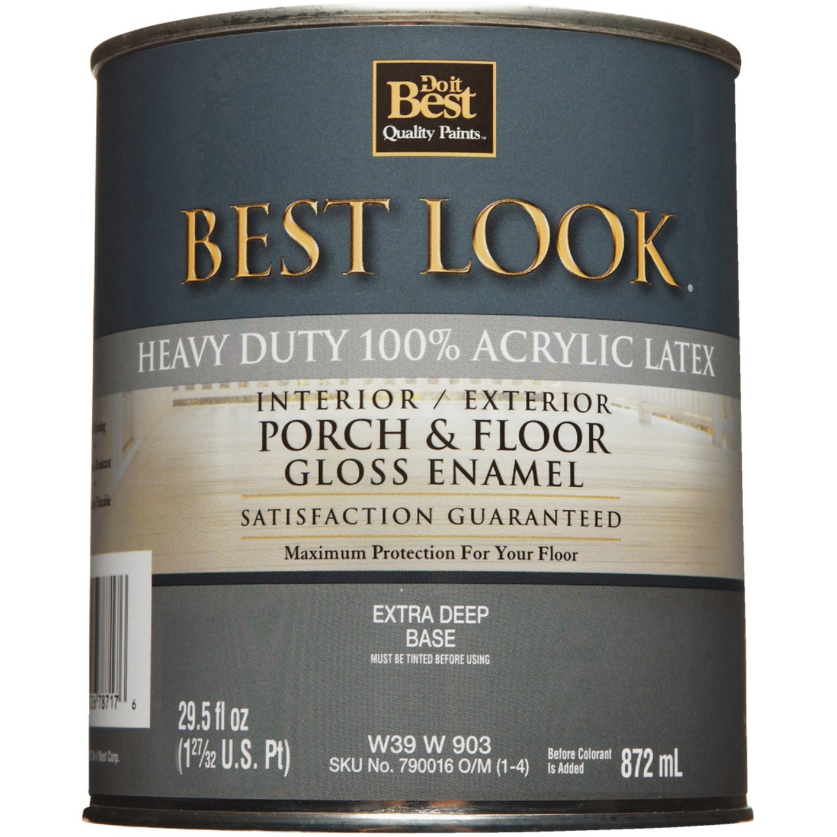 Best Look 1 Qt. Extra Deep Base Heavy-Duty Acrylic Latex Gloss Porch & Floor Enamel