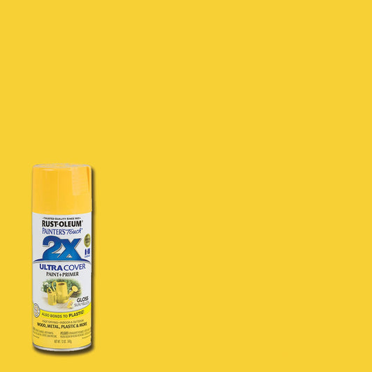 Rust-Oleum Painter's Touch 2X Ultra Cover 12 Oz. Gloss Paint + Primer Spray Paint, Sun Yellow