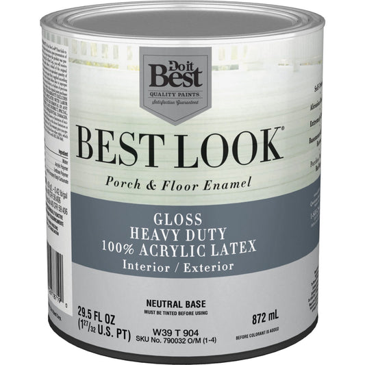 Best Look 1 Qt. Neutral Base Heavy-Duty Acrylic Latex Gloss Porch & Floor Enamel