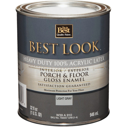 Best Look 1 Qt. Light Gray Base Heavy-Duty Acrylic Latex Gloss Porch & Floor Enamel