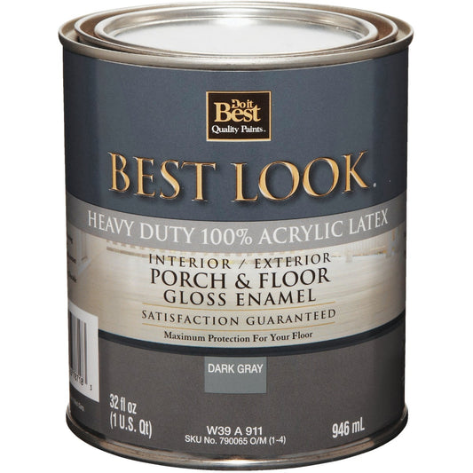 Best Look 1 Qt. Dark Gray Base Heavy-Duty Acrylic Latex Gloss Porch & Floor Enamel