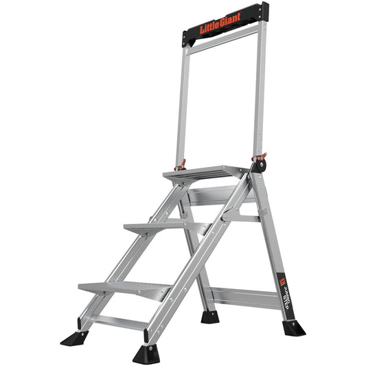 Little Giant Jumbo Step 42 In. Aluminum Step Ladder with 375 Lb. Load Capacity Type 1AA Ladder Rating