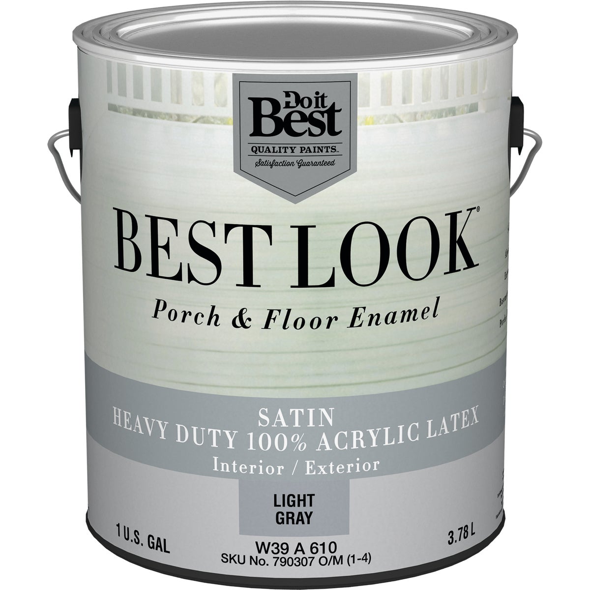 Best Look 1 Gal. Light Gray Heavy-Duty Acrylic Latex Satin Porch & Floor Enamel