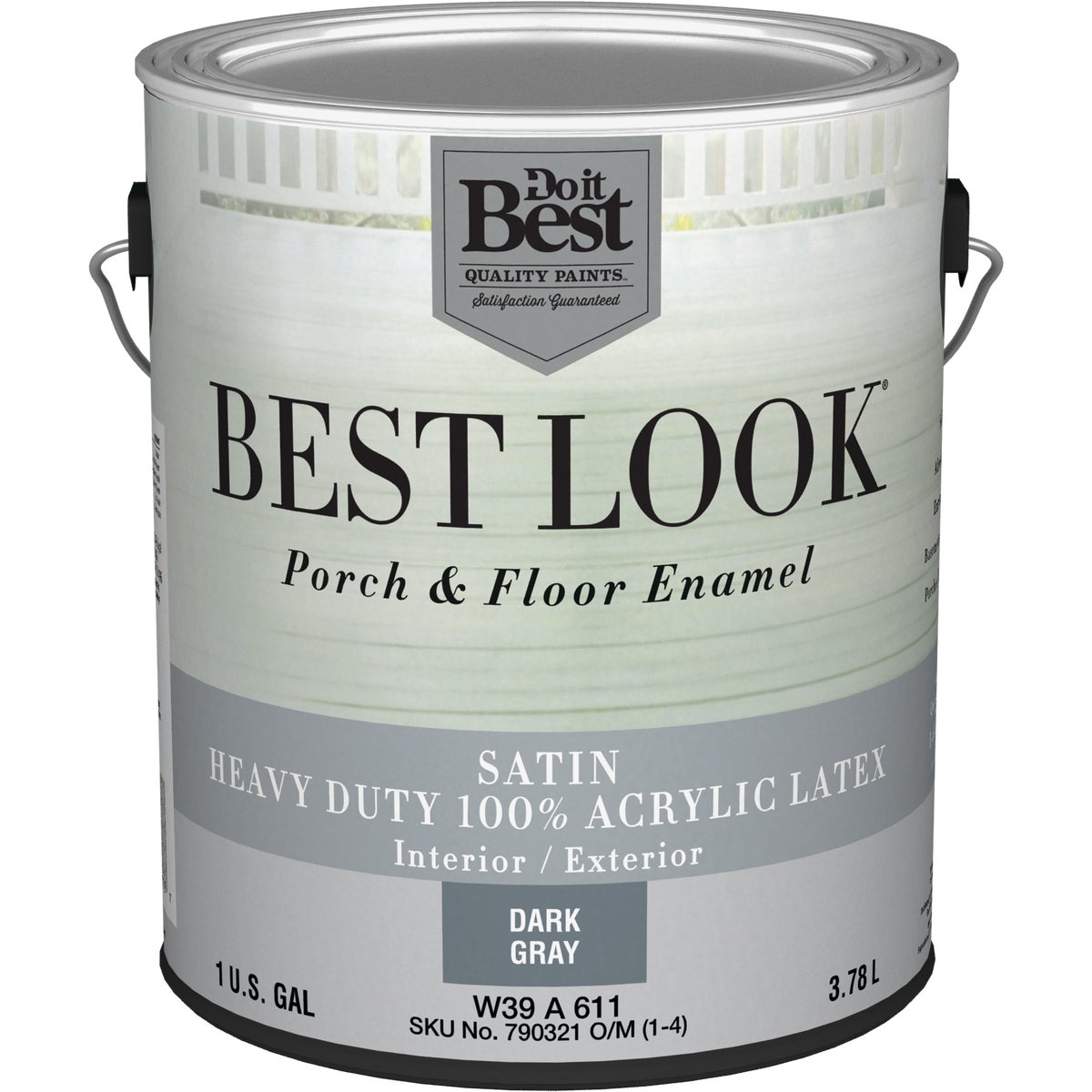 Best Look 1 Gal. Dark Gray Heavy-Duty Acrylic Latex Satin Porch & Floor Enamel