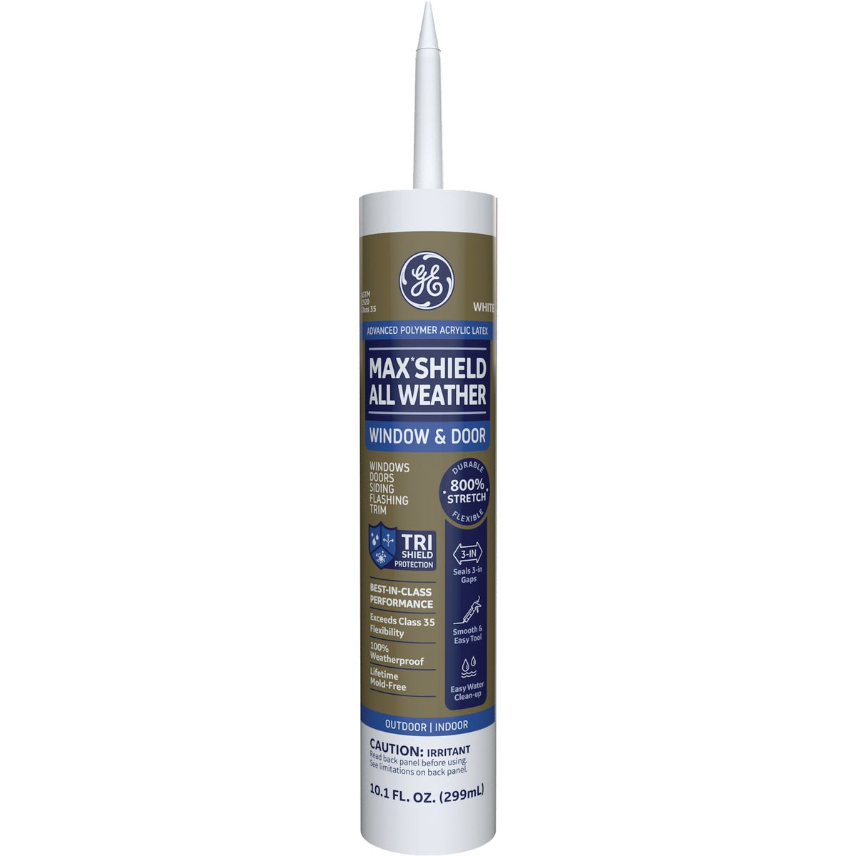 GE Max Shield All Weather 10.1 Oz. White Window & Door Advanced Polyer Acrylic Latex Sealant