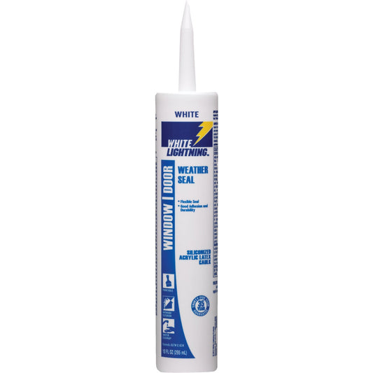 White Lightning 10 Oz. Weather Seal Window and Door Siliconized Acrylic Latex Caulk