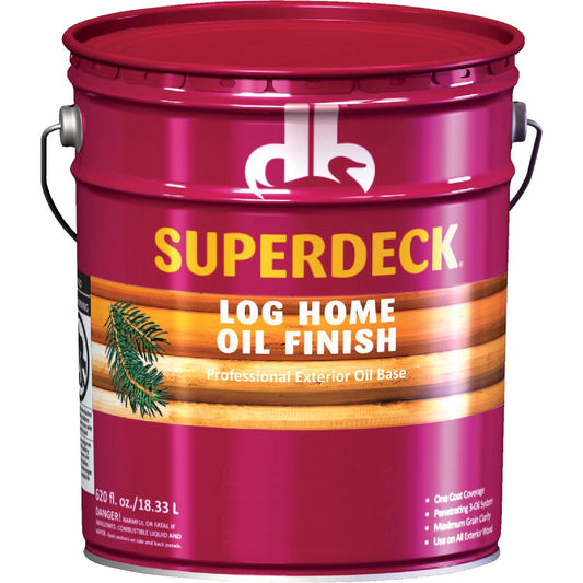 Duckback SUPERDECK VOC Translucent Log Home Oil Finish, Autumn Brown, 5 Gal.