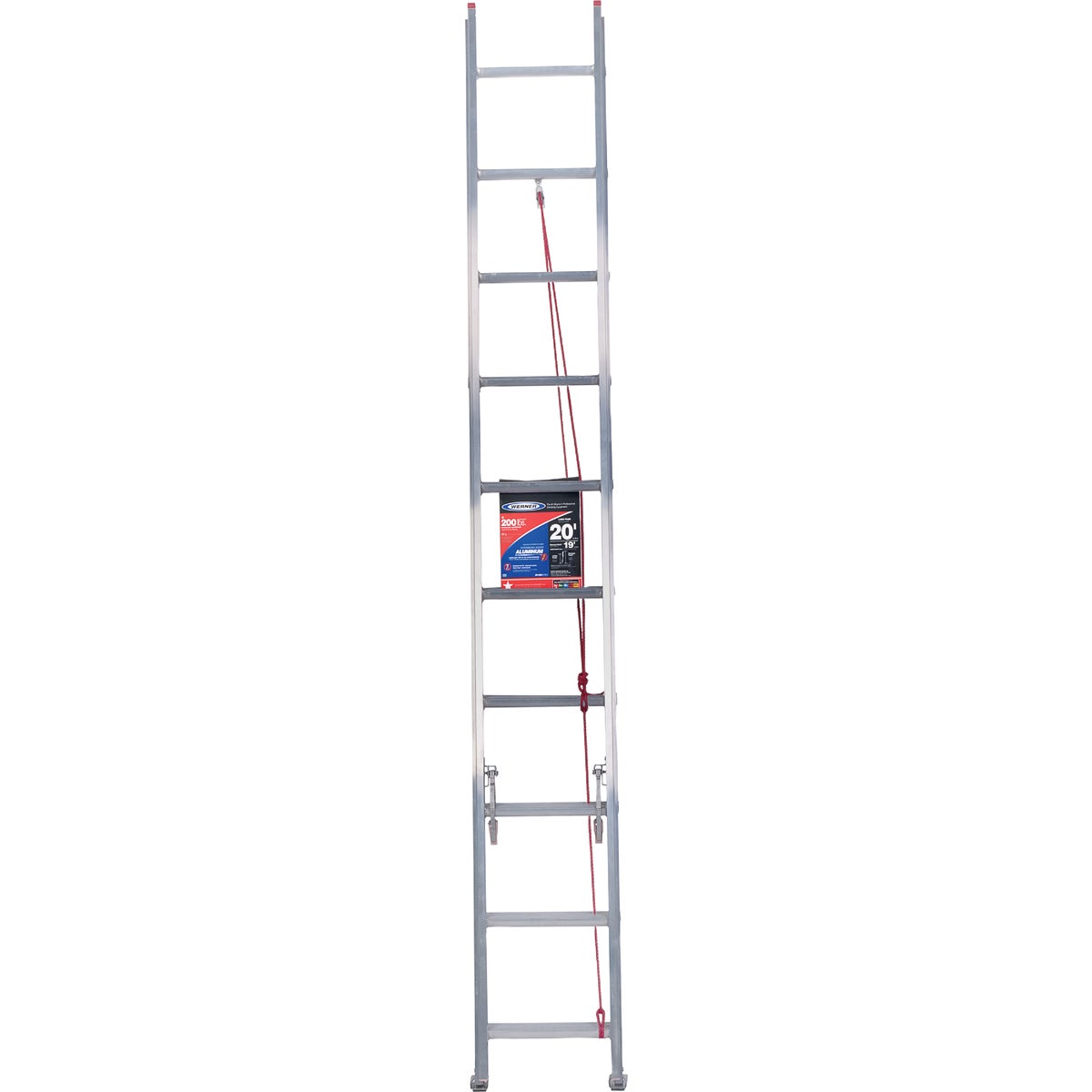 Werner 20 Ft. Aluminum Extension Ladder with 200 Lb. Load Capacity Type III Duty Rating