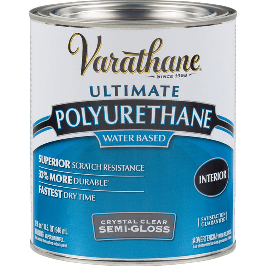 Varathane Semi-Gloss Low Odor Water Based Interior Polyurethane, 1 Qt.