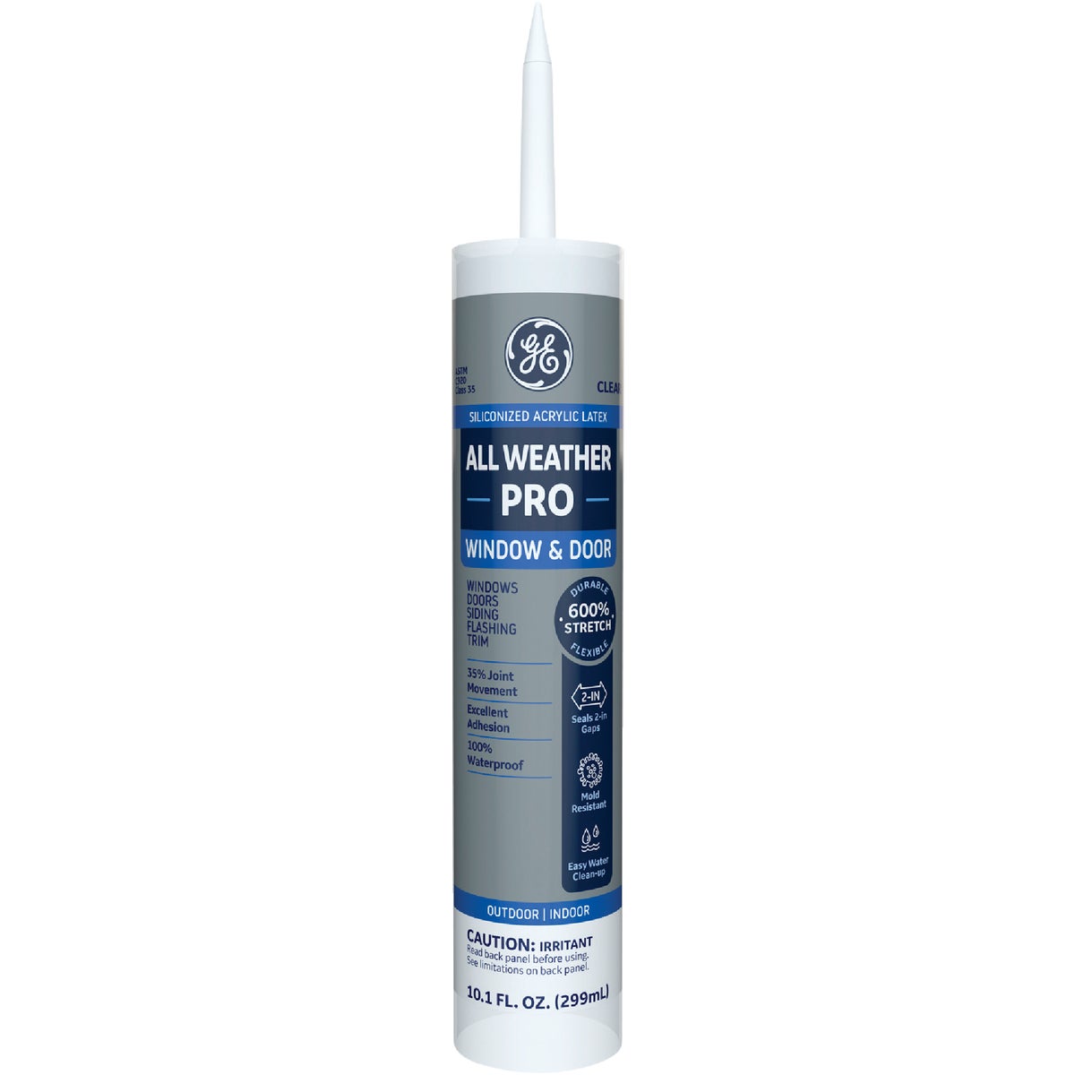 GE All Weather Pro 10.1 Oz. Clear Window & Door Siliconized Acrylic Caulk (MAWD310CR)