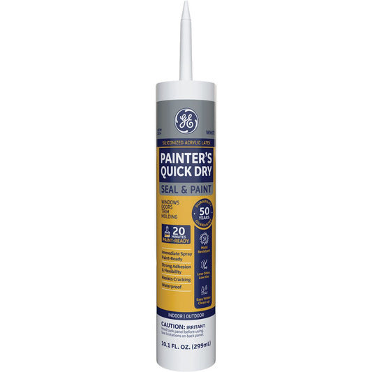 GE Painter's Quick Dry 10.1 Oz. White Siliconized Acrylic Latex Caulk (MAP310WT)