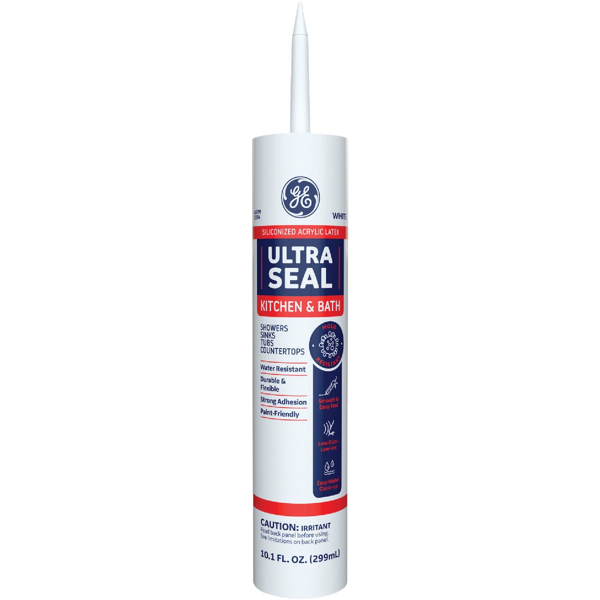 GE Ultra Seal 10.1 Oz. White Siliconized Acrylic Latex Kitchen & Bath Caulk