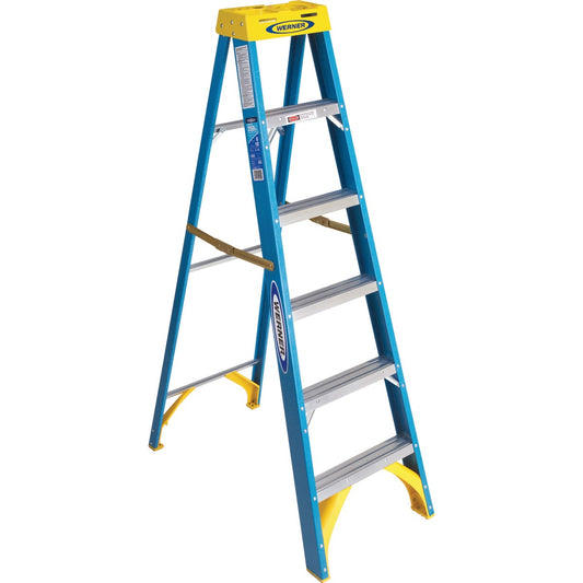 Werner 6 Ft. Fiberglass Step Ladder with 250 Lb. Load Capacity Type I Ladder Rating