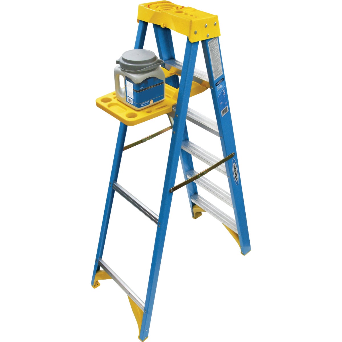 Werner 6 Ft. Fiberglass Step Ladder with 250 Lb. Load Capacity Type I Ladder Rating