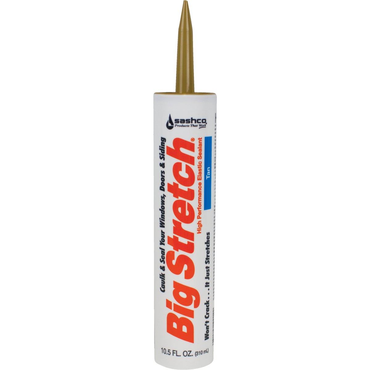 Sashco Big Stretch 10.5 Oz. Acrylic Elastomeric Caulk, Tan