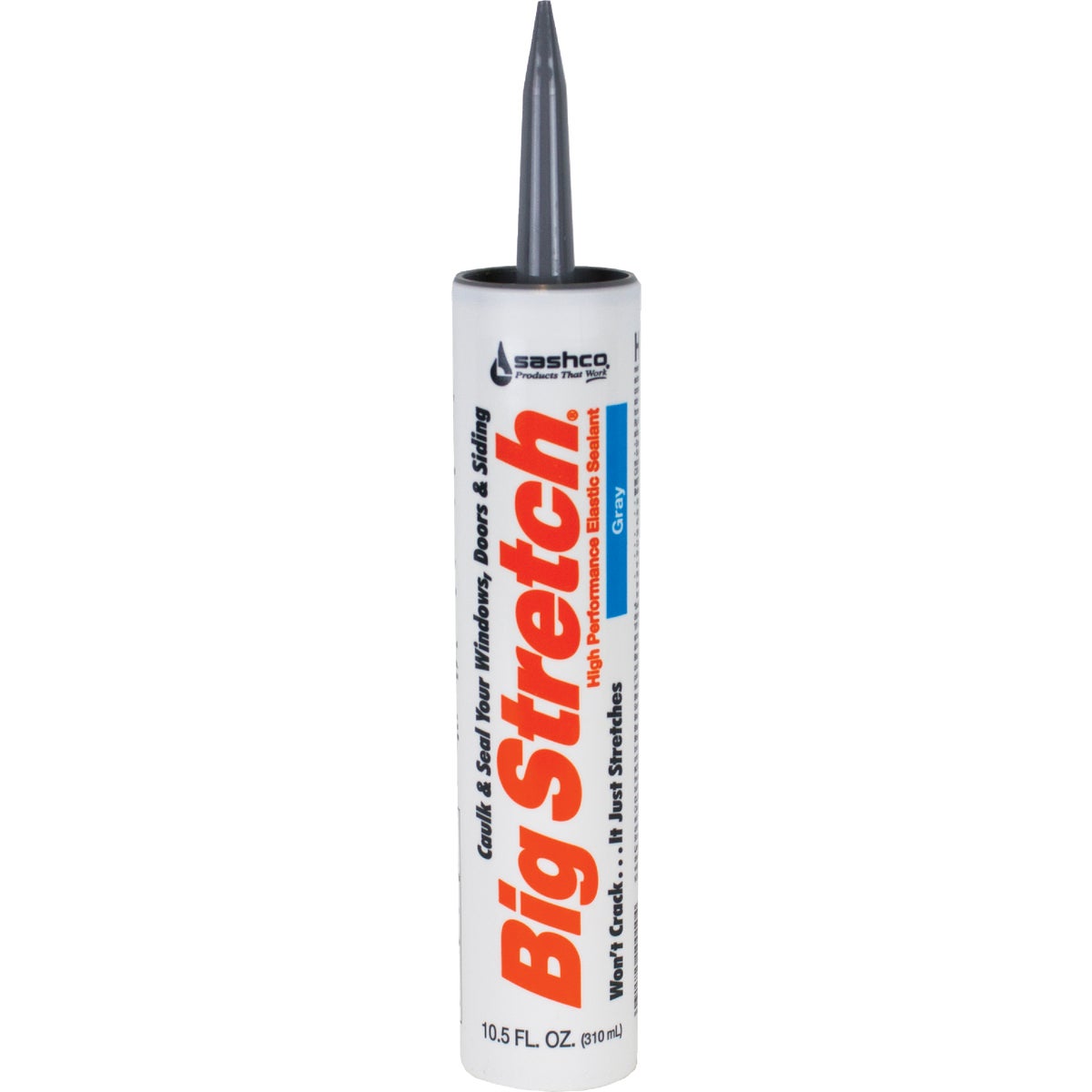 Sashco Big Stretch 10.5 Oz. Acrylic Elastomeric Caulk, Gray