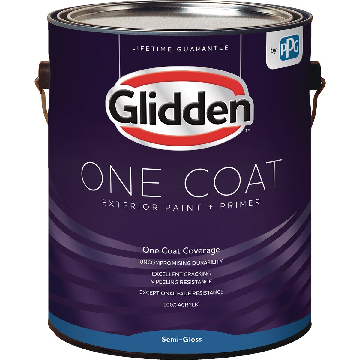 Glidden One Coat Exterior Paint + Primer Semi-Gloss Ultra Deep Base 1 Gallon
