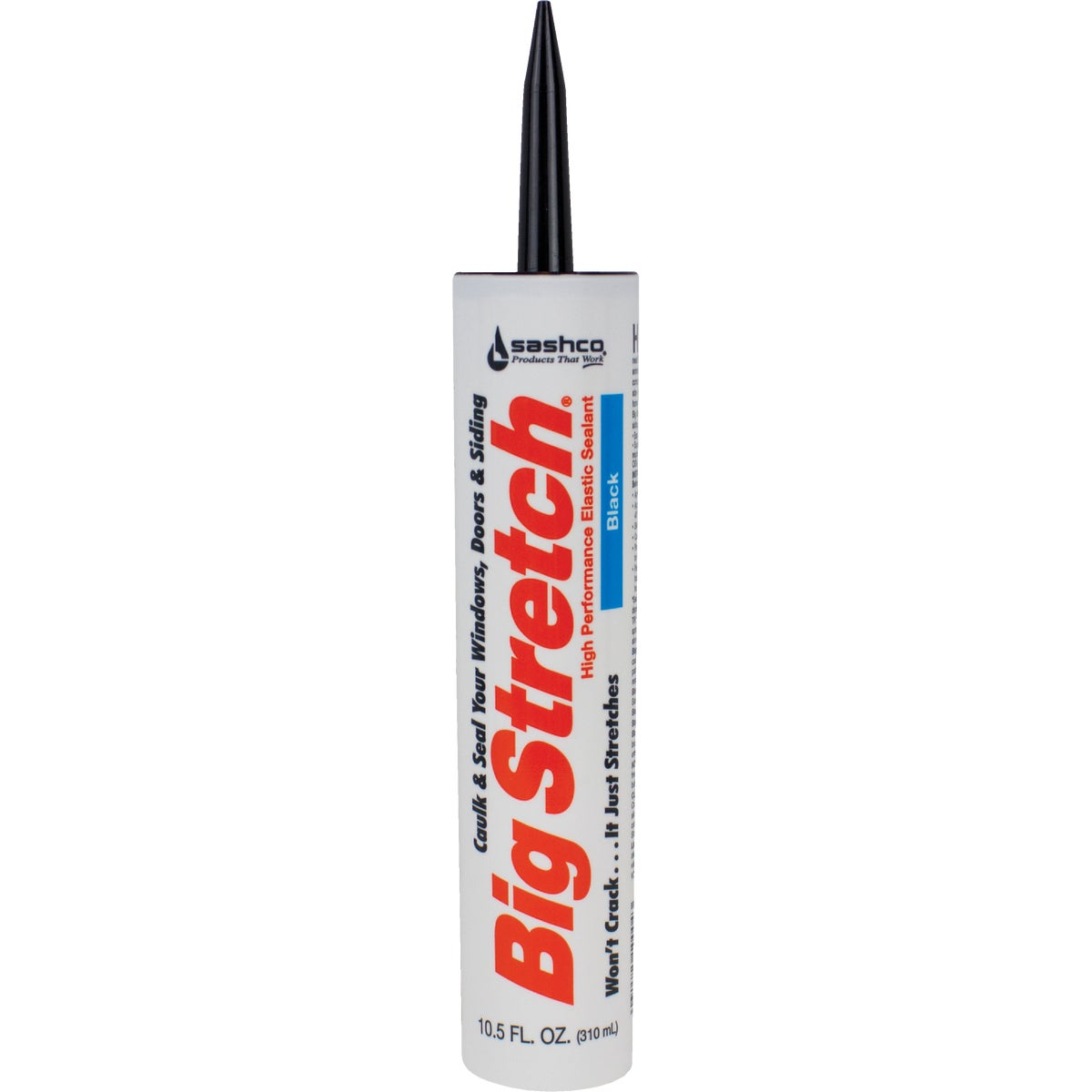 Sashco Big Stretch 10.5 Oz. Acrylic Elastomeric Caulk, Black