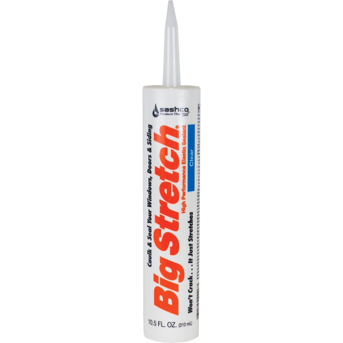 Sashco Big Stretch 10.5 Oz. Acrylic Elastomeric Caulk, Clear