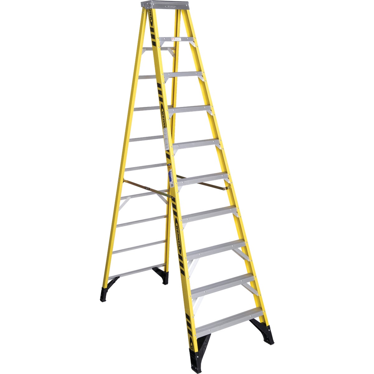 Werner 10 Ft. Fiberglass Step Ladder with 375 Lb. Load Capacity Type IAA Ladder Rating