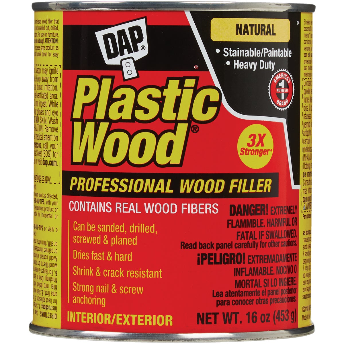 DAP Plastic Wood 16 Oz. Natural Solvent Professional Wood Filler