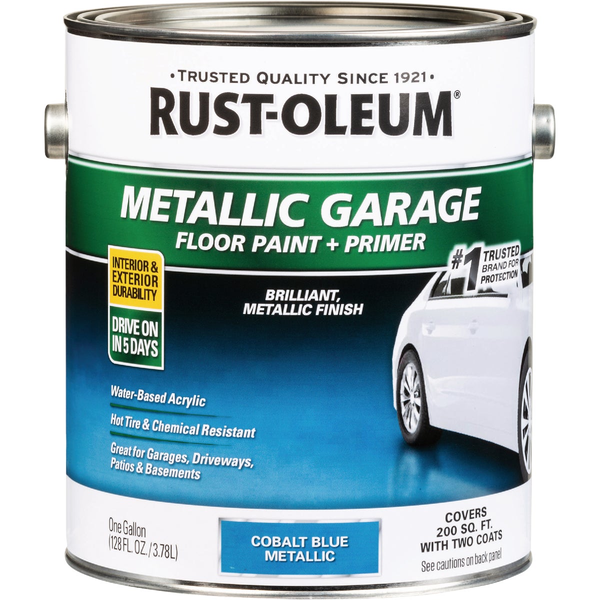 Rust-Oleum Metallic Garage Floor Paint + Primer, 1 Gal., Cobalt Blue