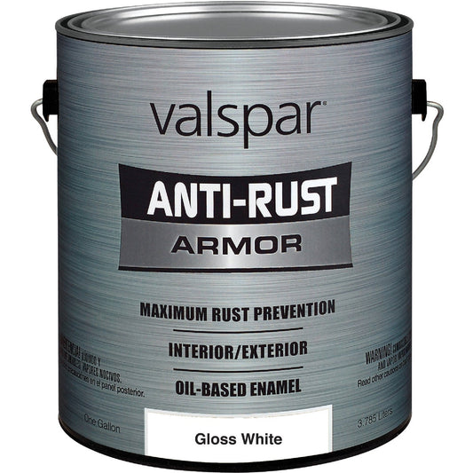 Valspar Anti-Rust Oil-Based Gloss Armor Rust Control Enamel, White, 1 Gal.