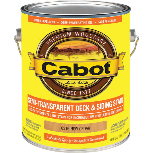 Cabot Semi-Transparent Deck & Siding Exterior Stain, New Cedar, 1 Gal.