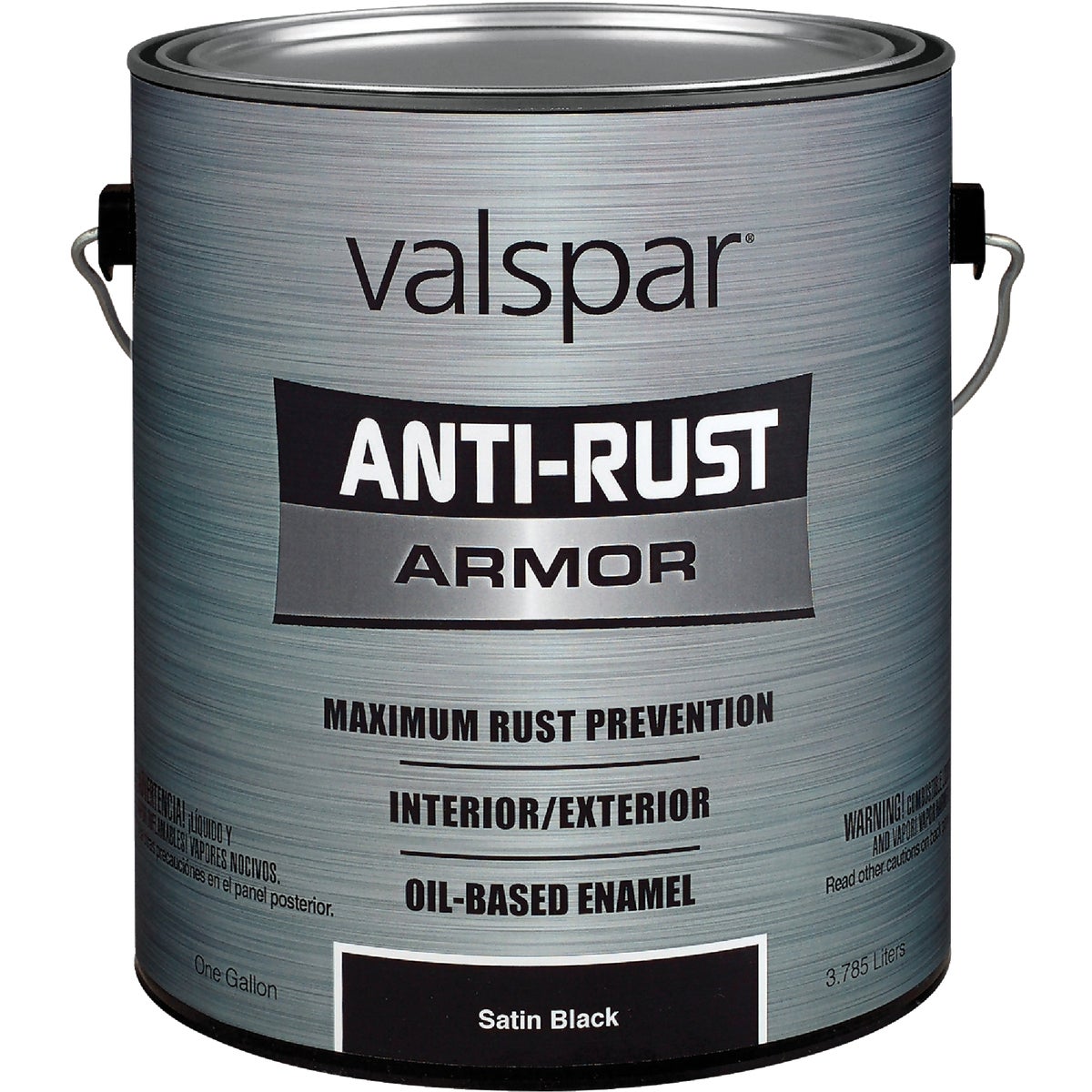 Valspar Anti-Rust Oil-Based Satin Armor Rust Control Enamel, Black, 1 Gal.