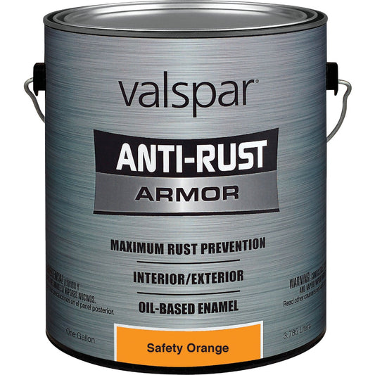 Valspar Oil-Based Gloss Anti-Rust Armor Safety Color Rust Control Enamel, Safety Orange, 1 Gal.