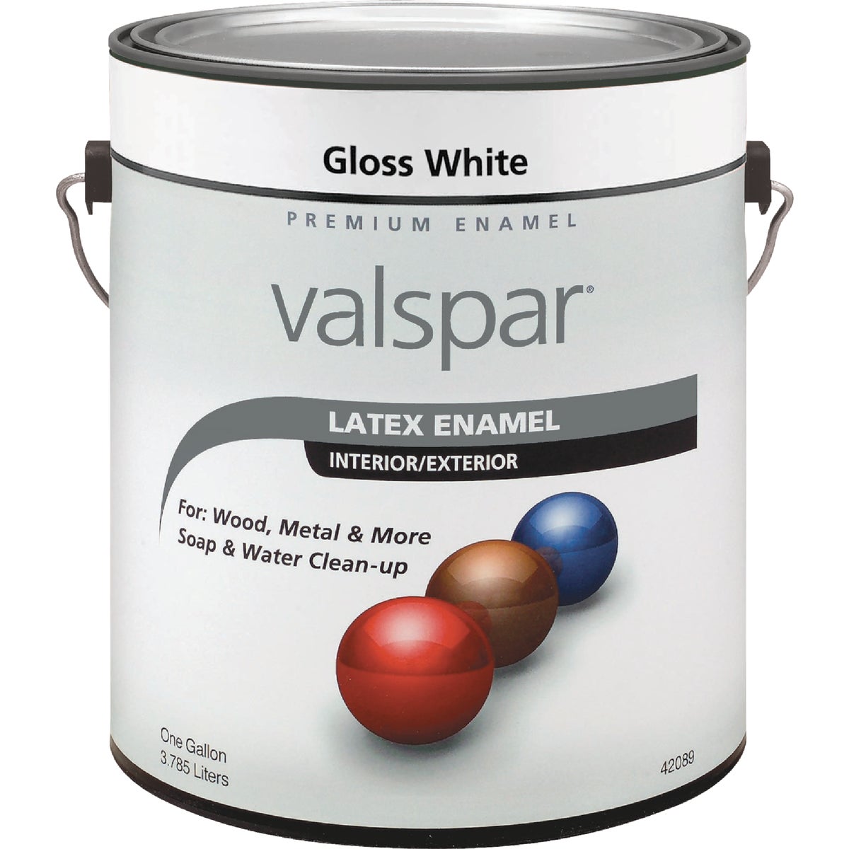 Valsar Premium Latex Enamel, Gloss White, 1 Gal.