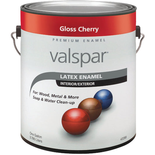 Valsar Premium Latex Enamel, Cherry Red, 1 Gal.