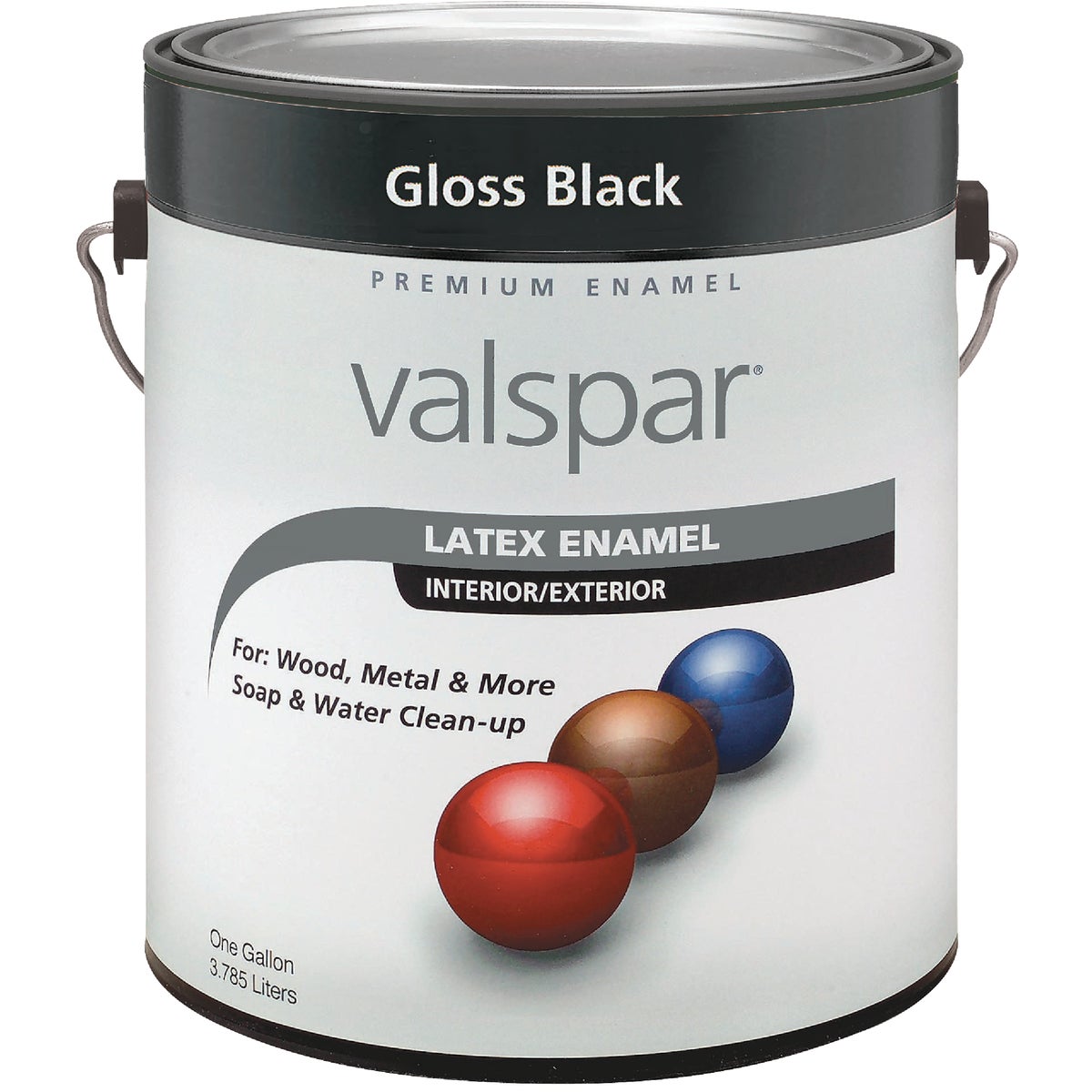 Valsar Premium Latex Enamel, Gloss Black, 1 Gal.