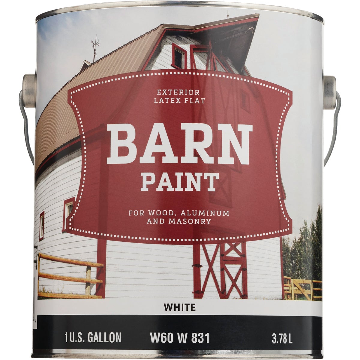 Do it Best Latex Flat Exterior Barn Paint, White, 1 Gal.