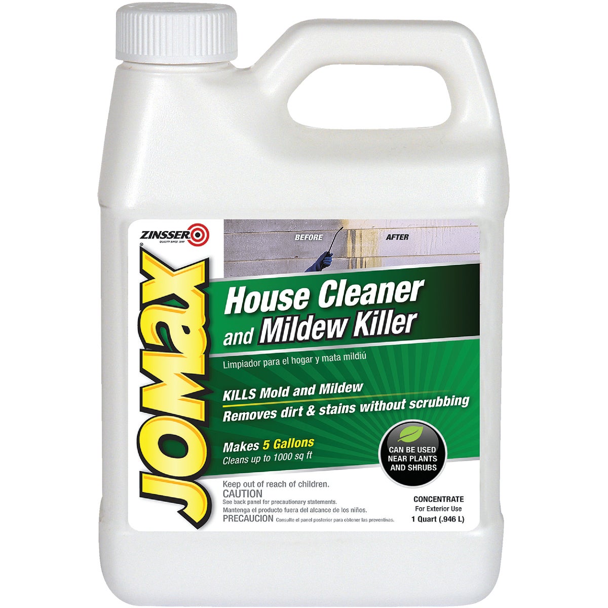 Zinsser Jomax House Cleaner and Mildew Killer, 1 Qt.