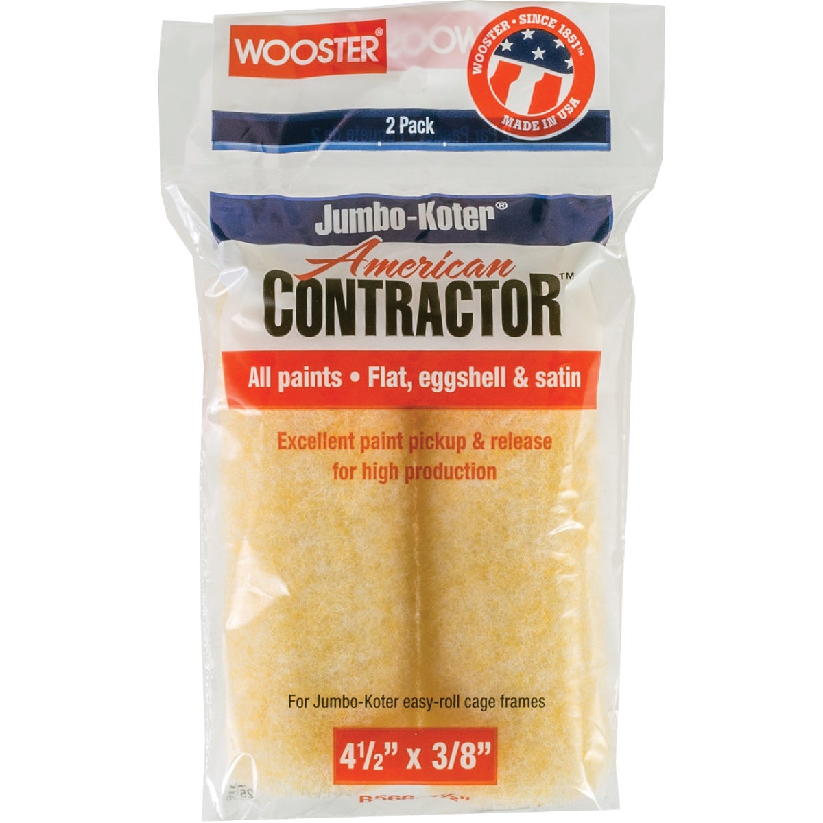 Wooster Jumbo-Koter American Contractor 4-1/2 In. x 3/8 In. Knit Roller Cover (2-Pack)