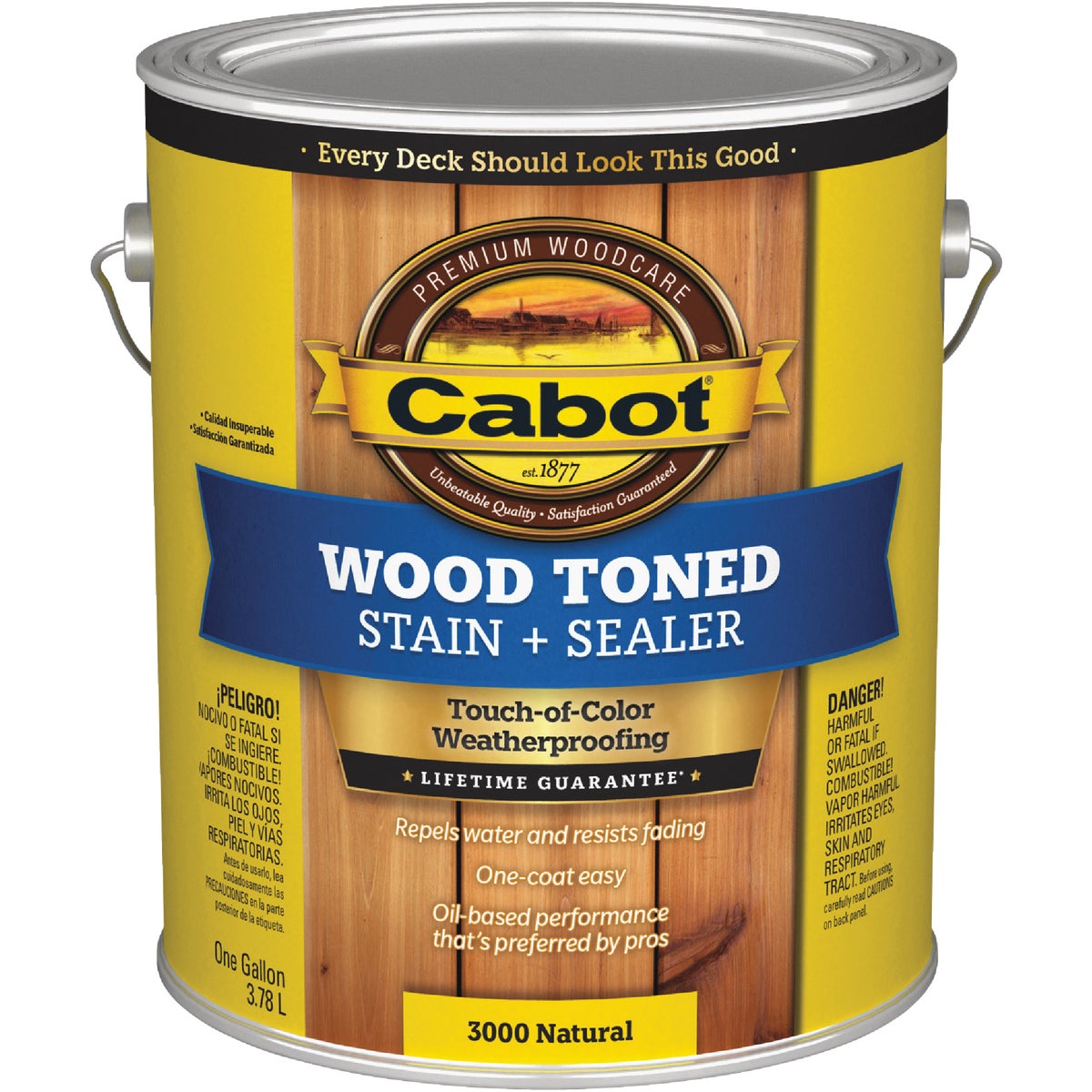 Cabot Alkyd/Oil Base Wood Toned Deck & Siding Stain, Natural, 1 Gal.