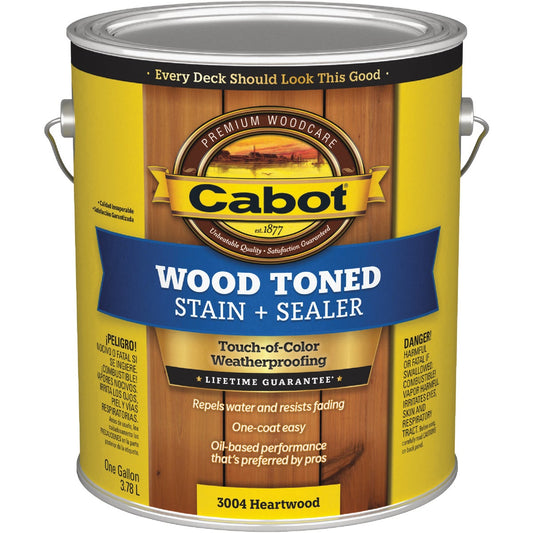 Cabot Alkyd/Oil Base Wood Toned Deck & Siding Stain, Heartwood, 1 Gal.