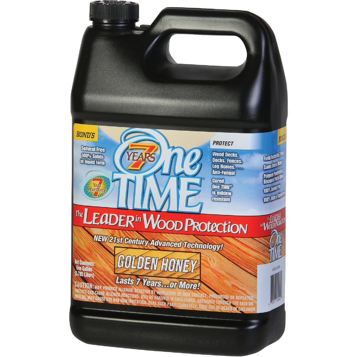 One TIME Golden Honey Wood Preservative Protector & Stain All In One, 1 Gal.